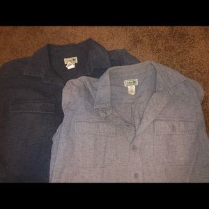 Lot of 2 LL Bean Wool Button Down Men’s Shirts
